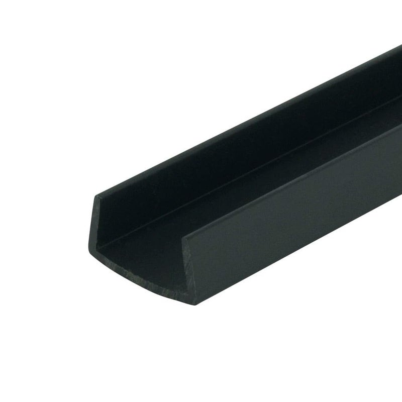 Outwater Plastics Black 3/4'' Styrene Plastic U-Channel/C-Channel 36 Inch Lengths (Pack of 4) - Image 1